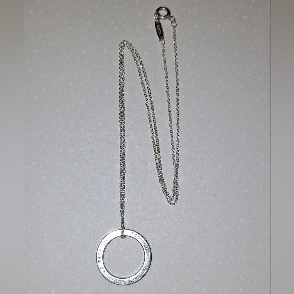 TIFFANY & CO. 1837 Circle Pedant Necklace Silver 925 - Picture 2 of 8